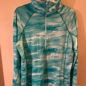 Under Armour Teal and White Long Sleeve Top